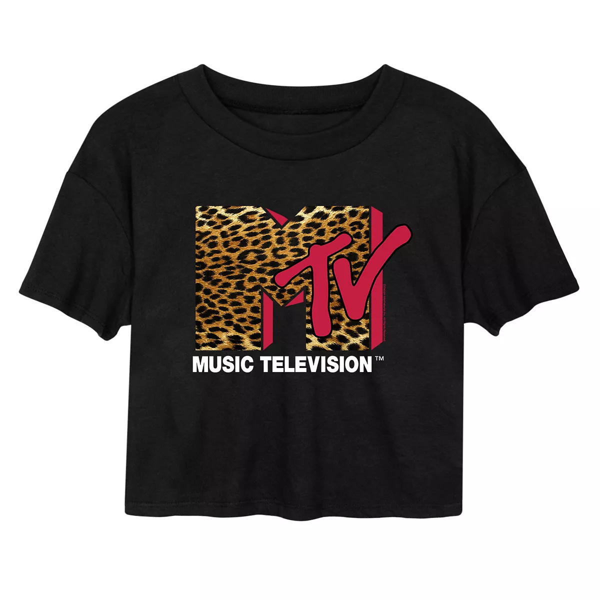 Juniors' MTV Leopard Cropped Tee | Kohl's