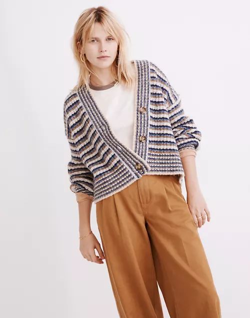 Waller Crop Cardigan Sweater in Stripe | Madewell