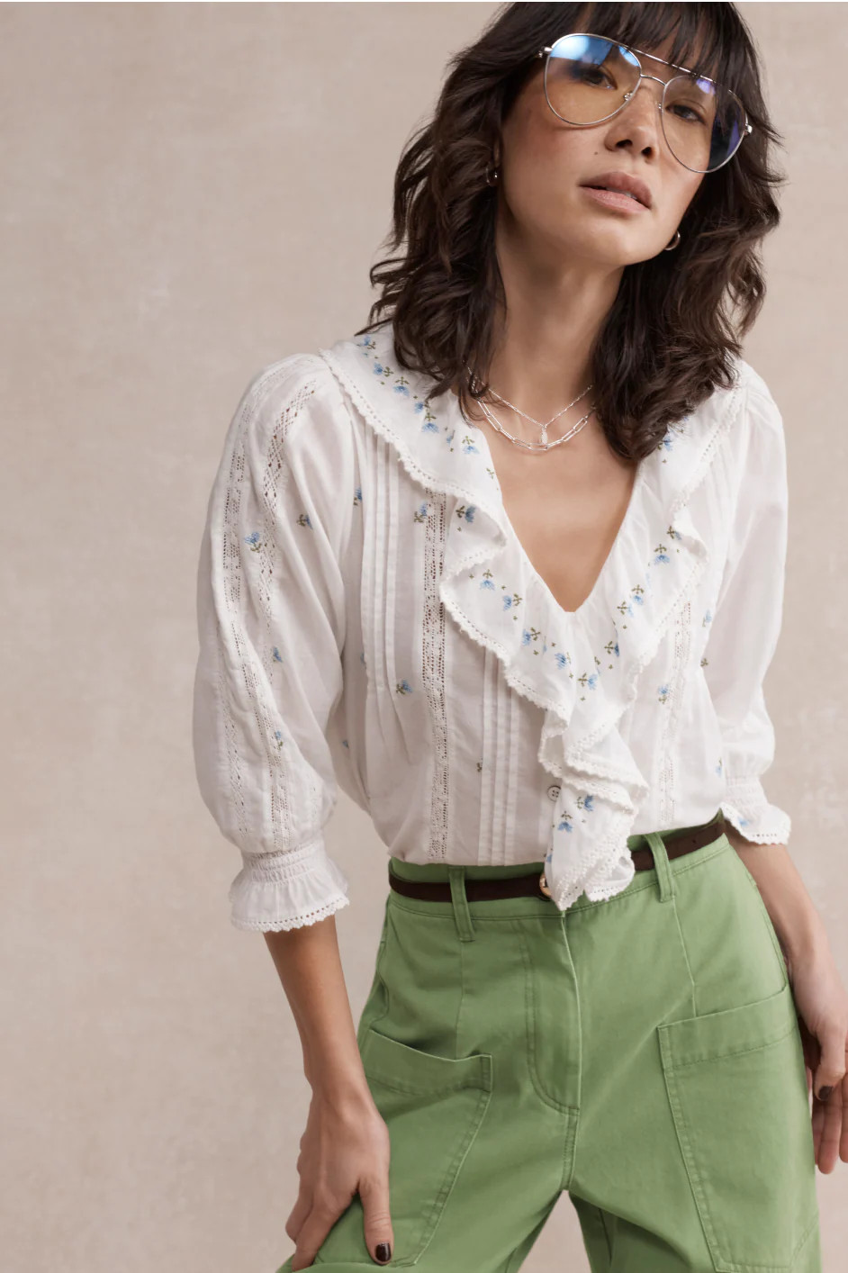 Sierra Blouse - Ivory Embroidered | WYSE London