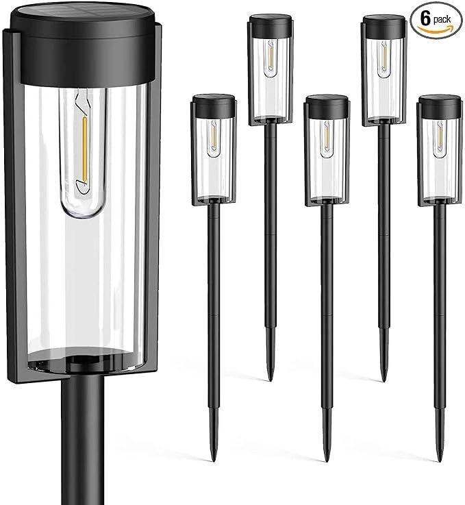 Solar Pathway Lights Outdoor 6 Pack, Upgraded Super Bright Up to 12 Hrs Long Lasting Solar Outdoo... | Amazon (US)
