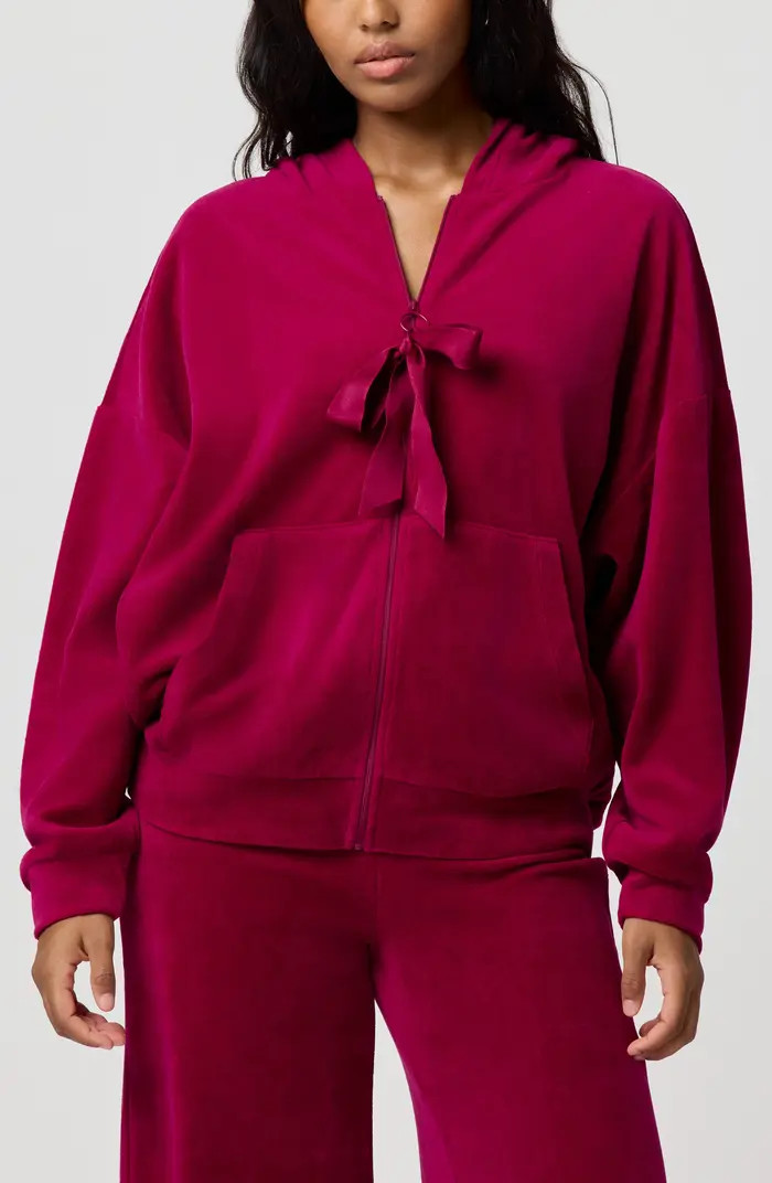 Florence by Mills Velour Bow Hoodie | Nordstrom | Nordstrom