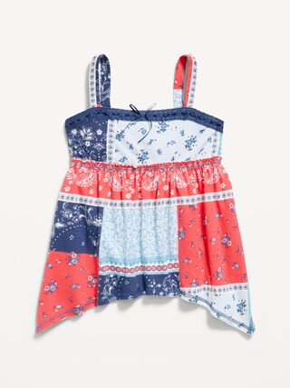 Printed Sleeveless Handkerchief Hem Top for Girls | Old Navy (US)