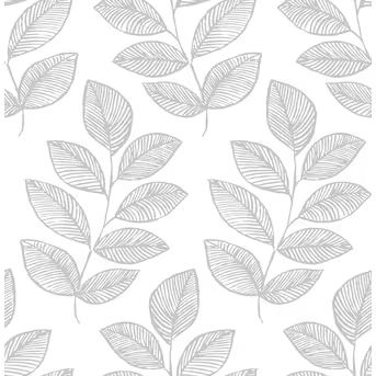 Scott Living  30.75-sq ft Grey Vinyl Ivy/Vines Self-Adhesive Peel and Stick Wallpaper | Lowe's