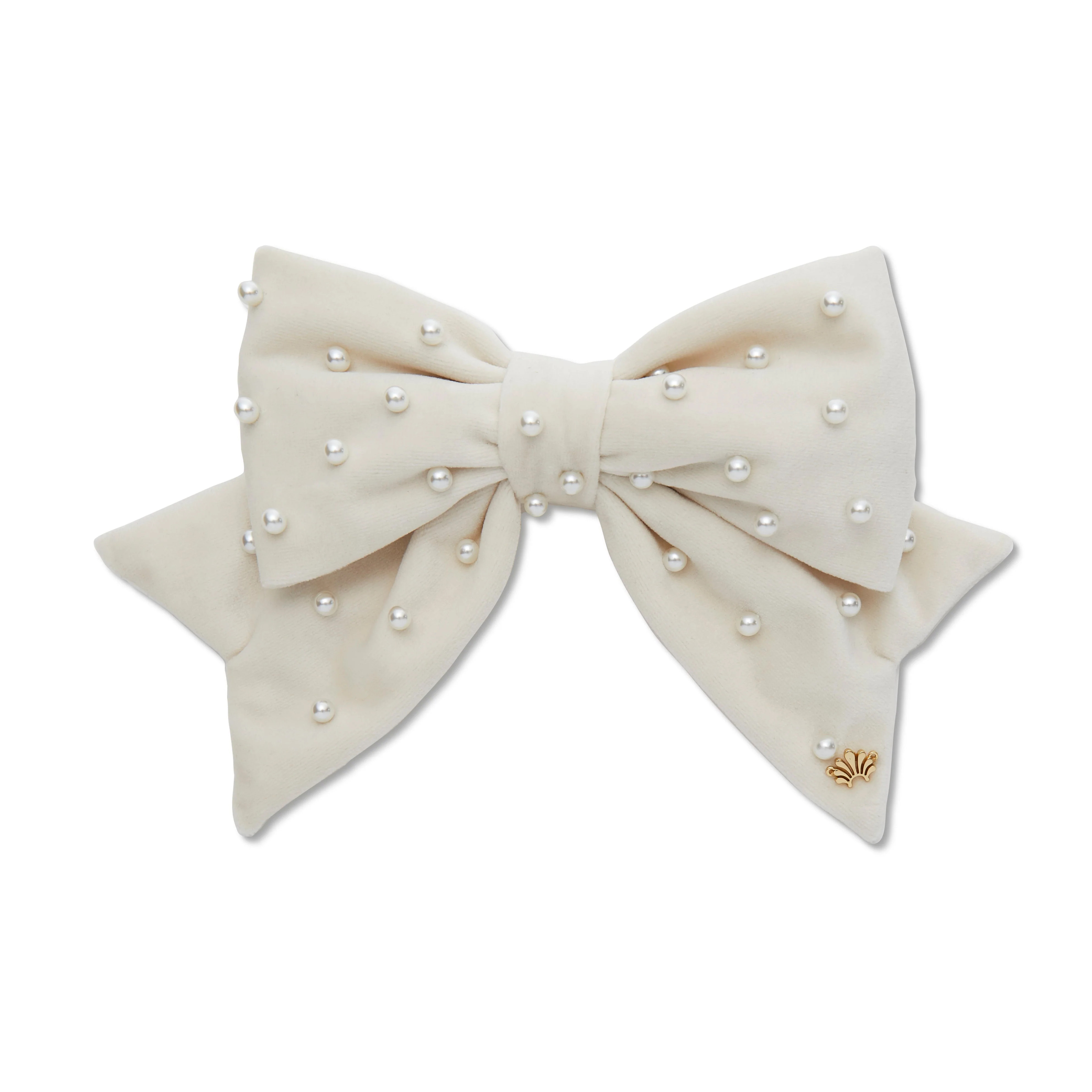 IVORY SET OF 4 VELVET PEARL BOW NAPKIN RINGS ONE SIZE | LELE SADOUGHI