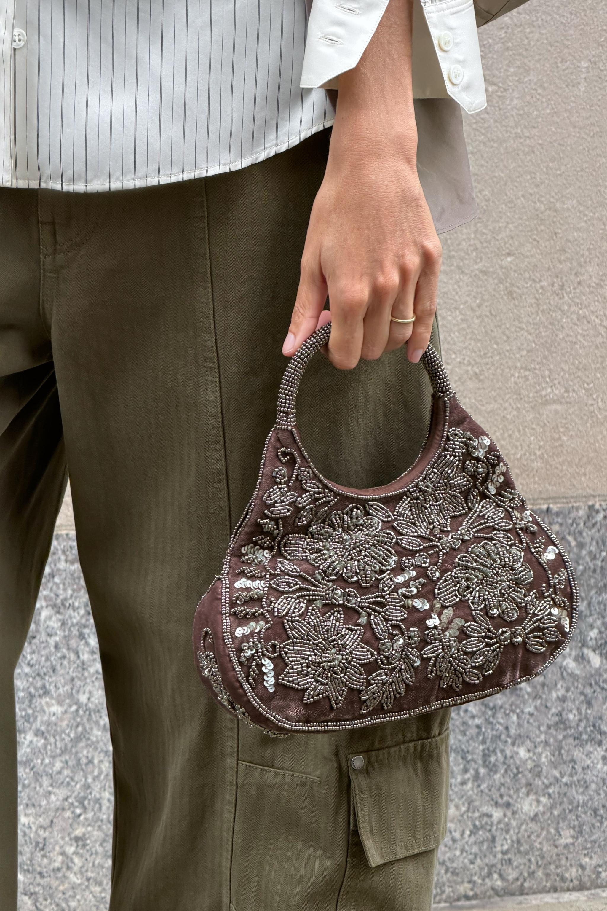 Zara - Beaded Handbag - Gray - One Size Only - Woman | Zara US