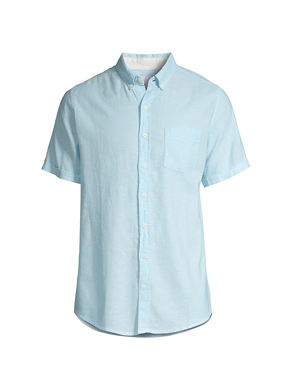 Onia Men's Stretch Linen-Blend Short-Sleeve Shirt - Powder Blue - Size Large | Saks Fifth Avenue