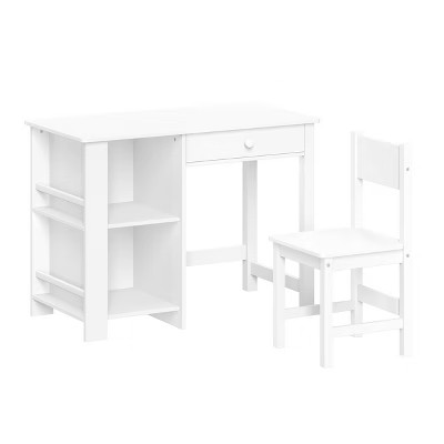 RiverRidge Kids' Desk and Chair Playroom Set with 2 Art Storage Cubbies and 2 Side Bookshelves Wh... | Target