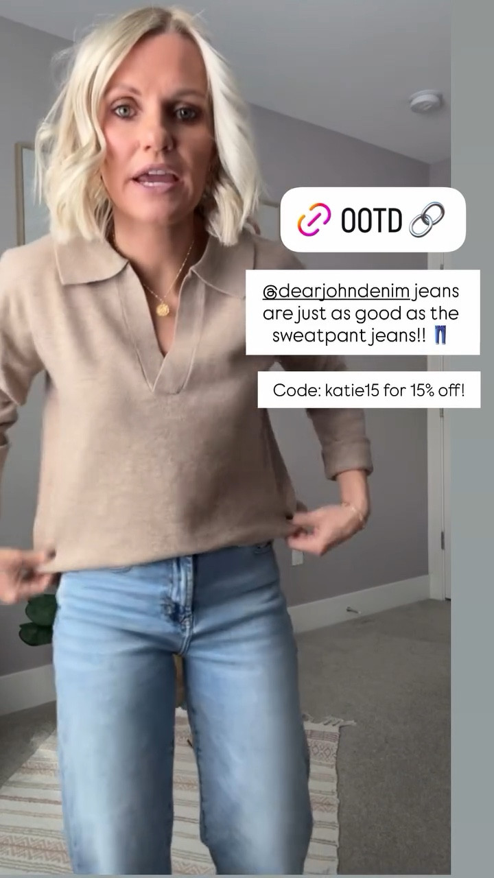 @dearjohndenim jeans are just as good as the sweatpant jeans!! 👖  Code: katie15 for 15% off!