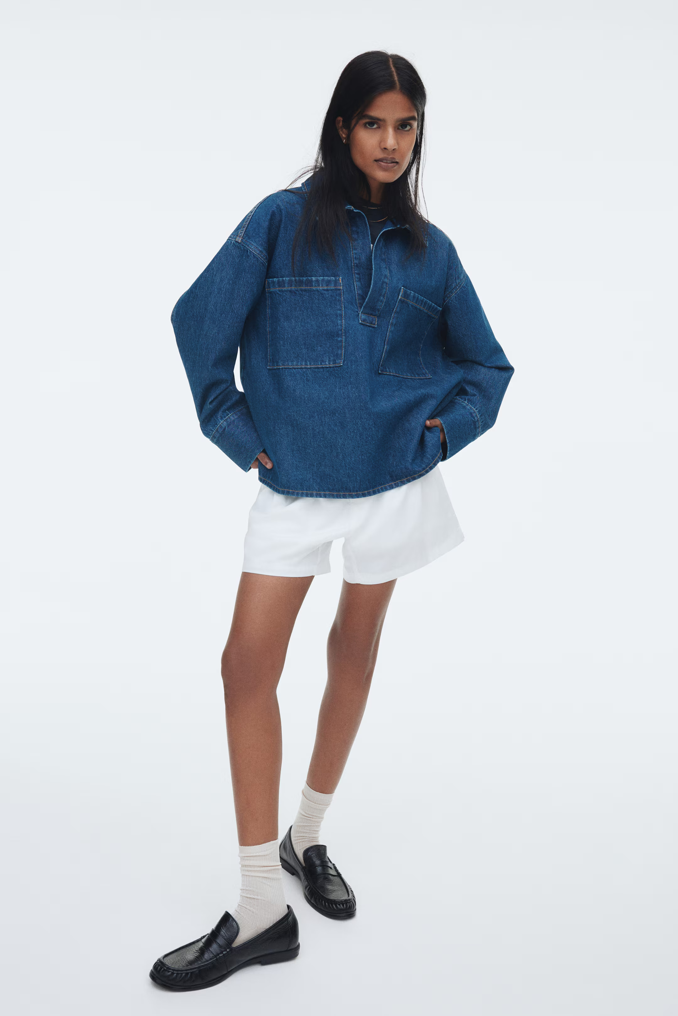 Oversized Pullover Denim Shirt | H&M (US + CA)