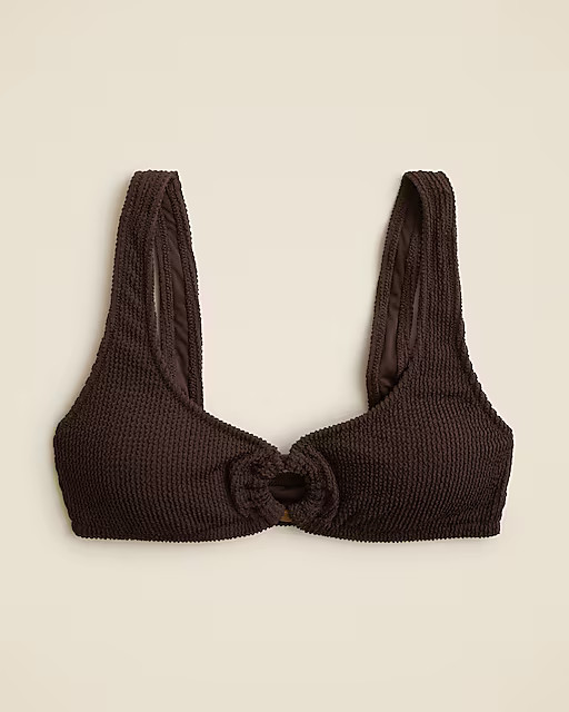 O-ring scoopneck bikini top in scrunchie | J. Crew US