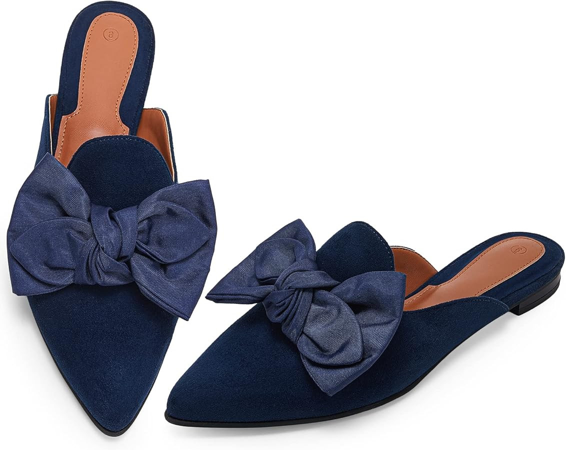 Rilista Mules for Women Slip On Comfortable Pointed Toe Womens Loafers Women's Flats for Women's ... | Amazon (US)