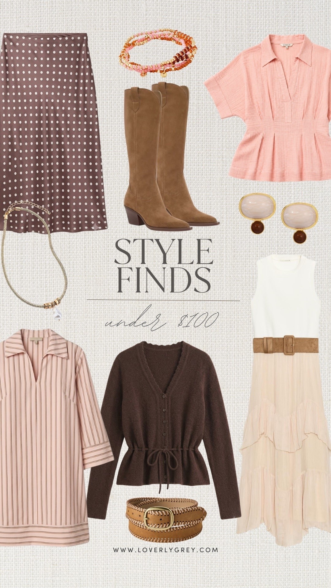 Soft, elevated, and ready for pre-fall 🤎 These under $100 style finds are giving effortless luxe! You’ll wear these pieces on repeat. Shop the edit for a closet refresh!

Loverly Grey, under $100 fashion, affordable fashion, pre-fall style, fall fashion finds, fall outfit ideas, Quince, Zara, Nordstrom, Dolce Vita, Target Style, neutral outfits, brown outfit, blush pink outfit, western boots, midi skirt, cardigan outfit, fall dresses, everyday style, elevated basics, chic style, capsule wardrobe, affordable outfits, women's fashion, LTK fashion, fall trends 2026

#LTKSeasonal #LTKWorkwear #LTKootd