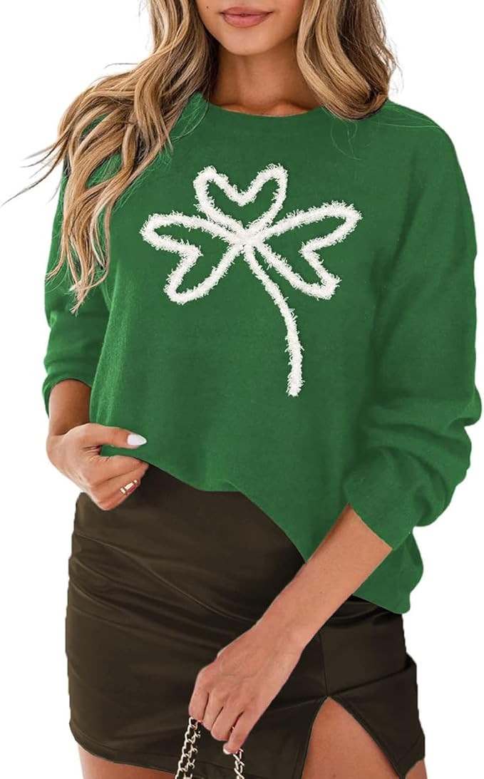 SELINK Women's Valentines Sweater Crew Neck XOXO Heart Print Casual Long Sleeve Pullover Tops Swe... | Amazon (US)