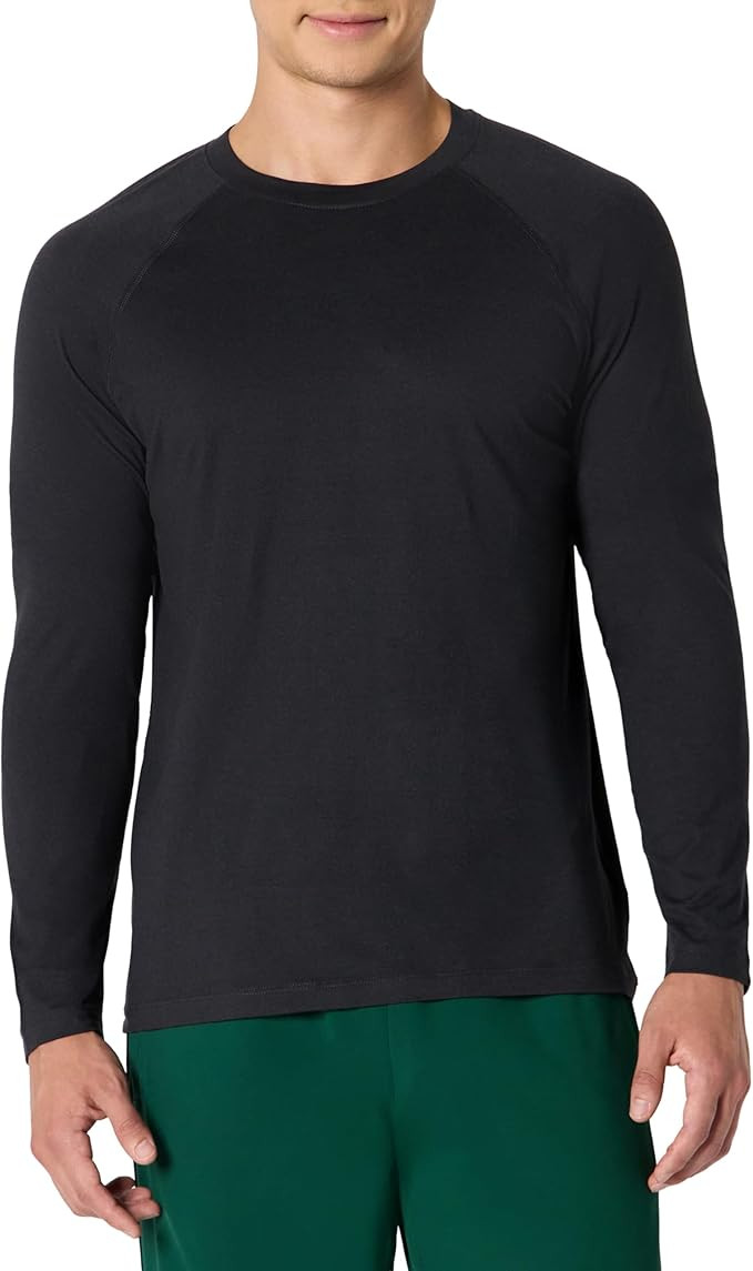 Amazon Essentials Men's Athletic Soft Performance Lightweight Long Sleeve Gym Workout Shirt, Spac... | Amazon (US)