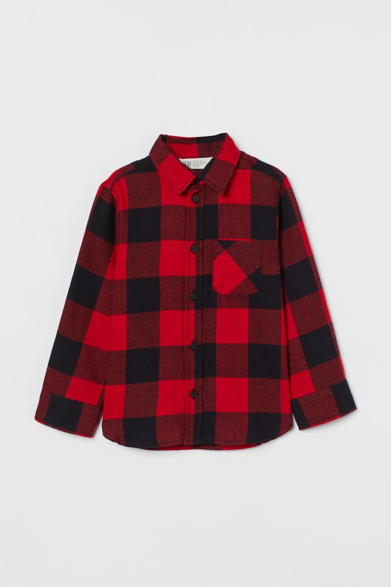 H & M - Cotton Flannel Shirt - Red | H&M (US)