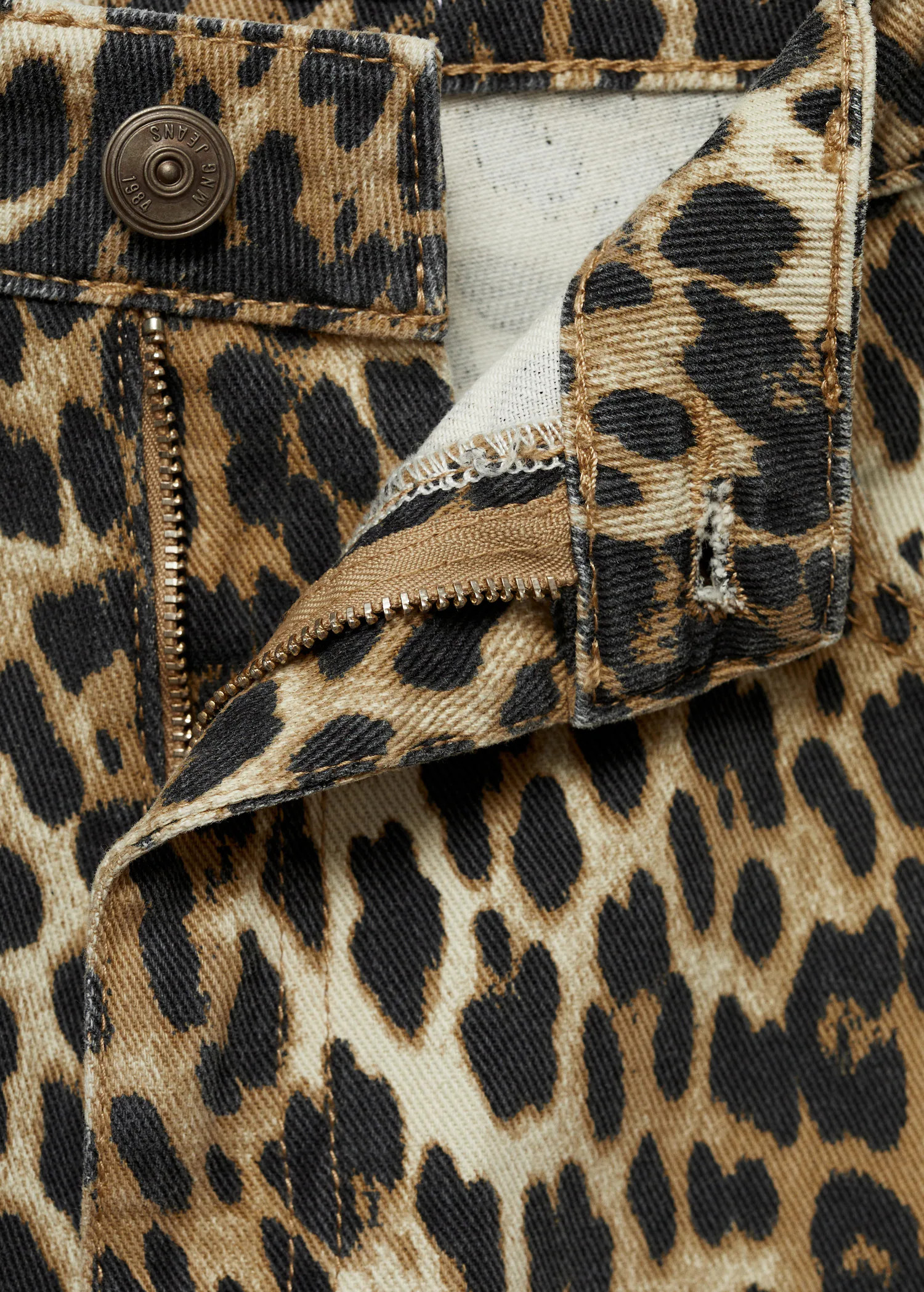 Leo high-rise straight-fit leopard-print jeans | MANGO (US)