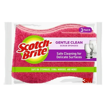 Scotch-Brite Sponge for Delicate Surfaces Gentle Safe Clean 3 Scrubbers | Walmart (US)