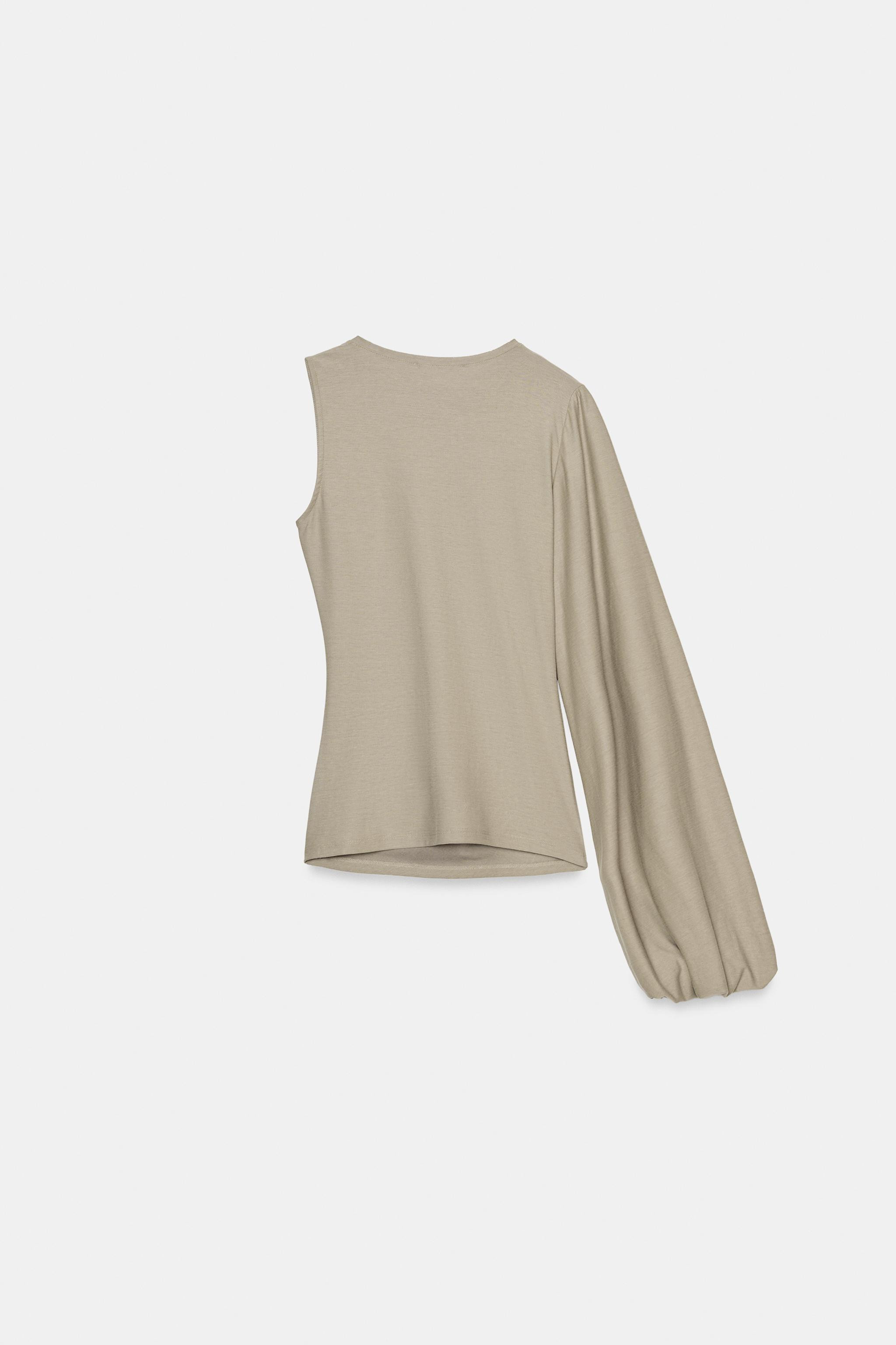 ASYMMETRIC PUFF SLEEVE TOP | Zara US