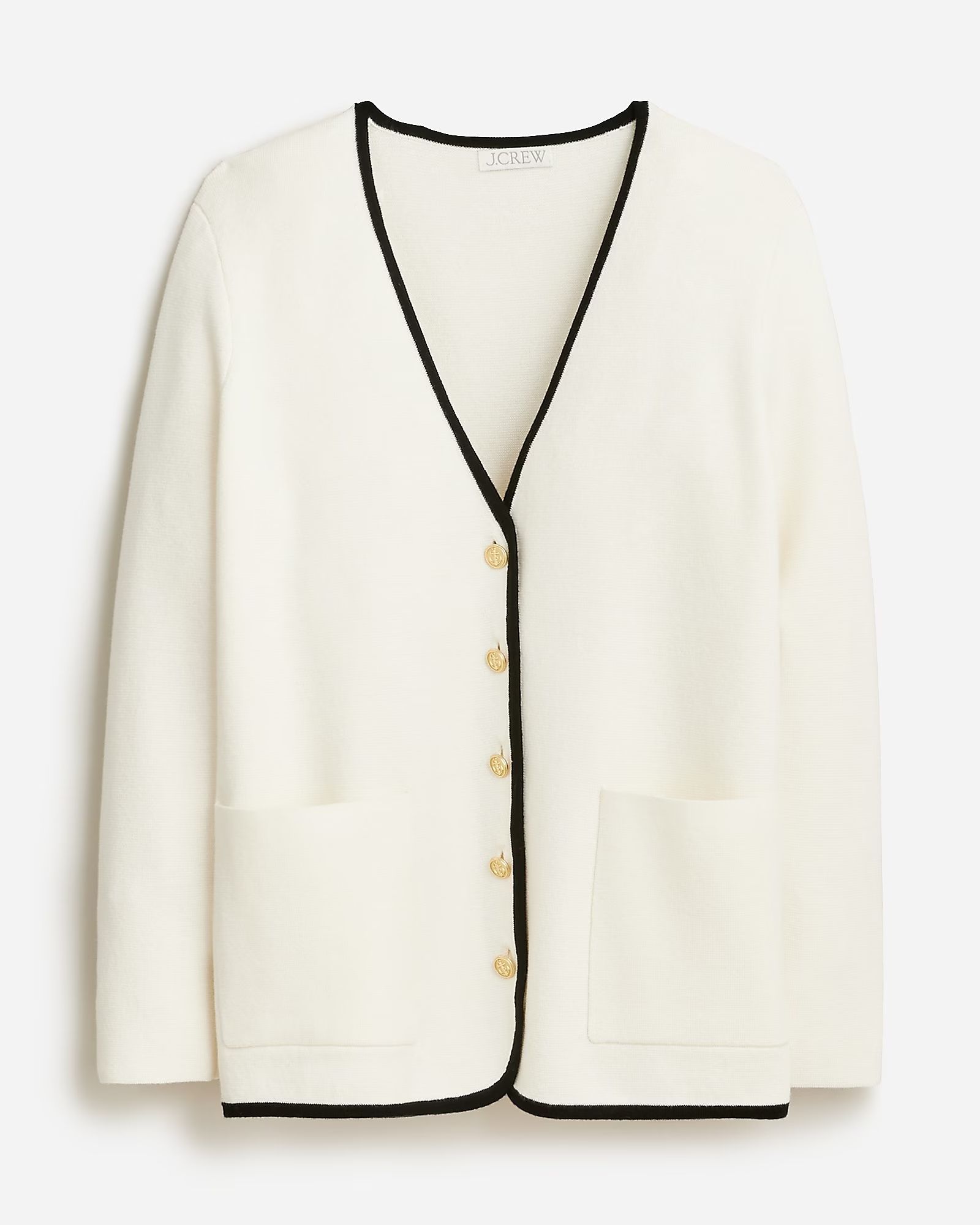 Giselle V-neck sweater blazer with contrast trim | J.Crew US