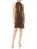 Halston Heritage Women's Flowy Metallic Dress, Gold, Large | Amazon (US)