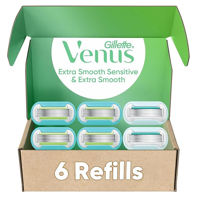 Gillette Venus Womens Razor Blade Refills, Venus Extra Smooth 4 Count and Venus Deluxe Smooth Sen... | Amazon (US)