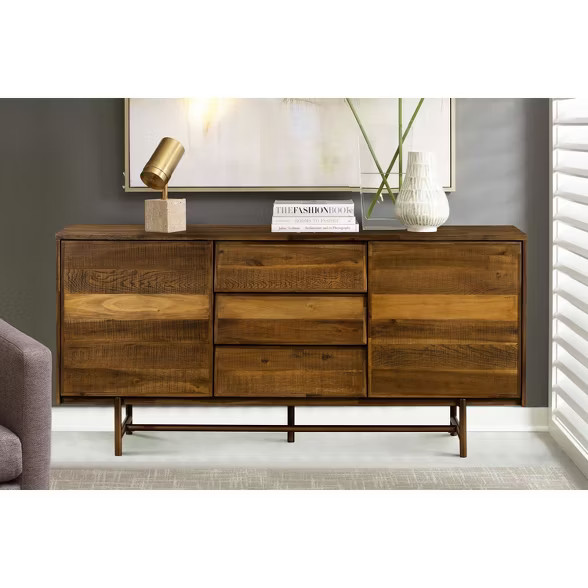 Superb Rustic Oak Buffet Cabinet Brown - Armen Living | Target