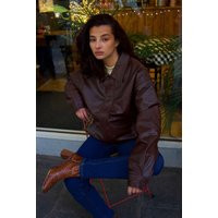 90's Oversized Brown Leather Jacket, Y2K Gift For Her, Birthday | Etsy (UK)