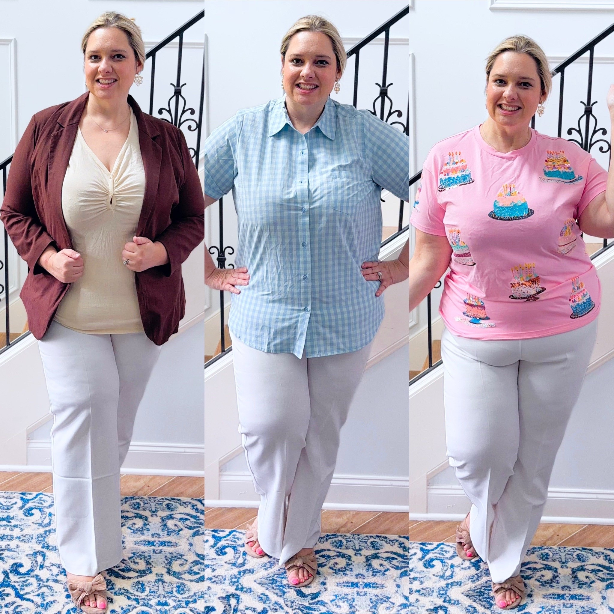 It’s Memorial Day weekend and the official start of white pants season, here’s just a few of the ways I’ll be styling white pants this season. These pants have an elastic waist but still have structure, I do recommend going up one size; love that they come in regular and long length which is what I’m wearing

#LTKootd #LTKPlusSize #LTKOver40
