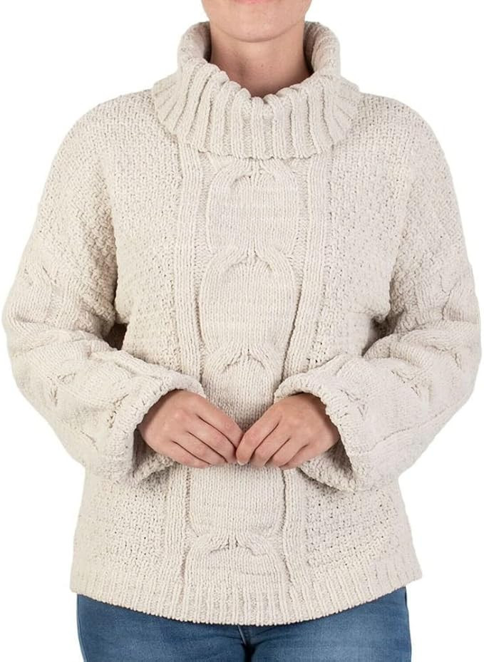 Seven7 Women's Cable Cowl Neck Sweater | Amazon (US)
