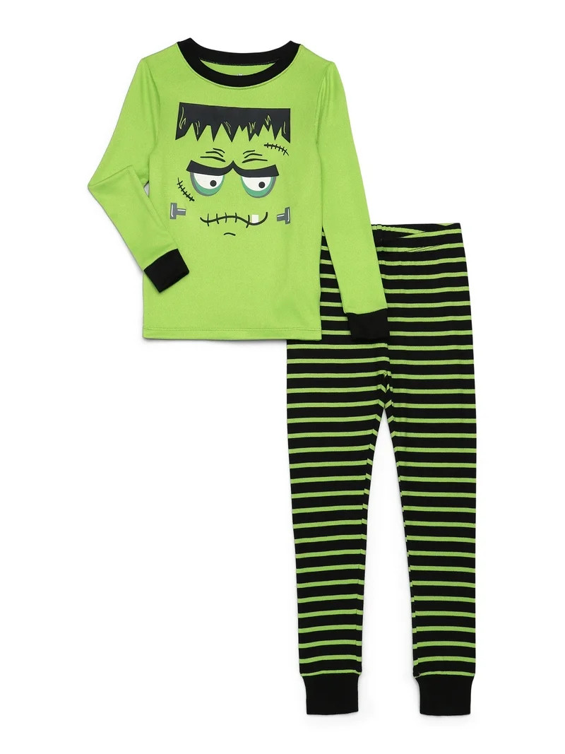 Halloween Boys Long Sleeve Top and Pants Tight Fit Sleep Set from Way to Celebrate, 2-Piece, Size... | Walmart (US)