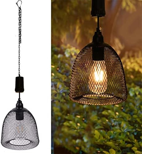 Battery Operated Hanging Light - Retro Decor lamp Black Metal Mesh Lamp Edison Bulb Lights with 6... | Amazon (US)