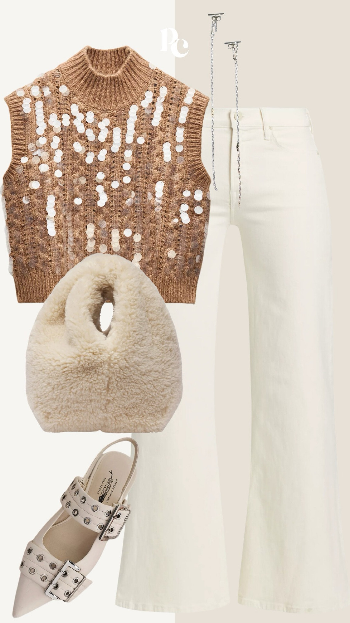 Look du jour for moms 🤎 sweater and earrings can be found on ShopMy linked in our IG bio