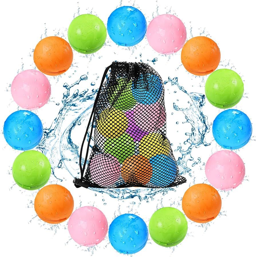 Tlitlimom Reusable Water Splash Balloon, 1 Count, Outdoor, Unisex, Suitable for Swimming Pool, Beach, Park, Yard, No Clean Hassle, Easy to Fill, Mesh Bag Included, Unique Design | Amazon (US)