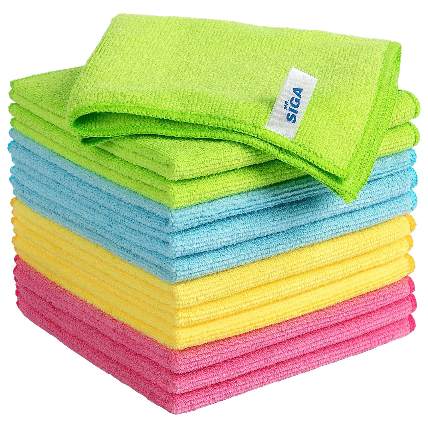 MR.SIGA Microfiber Cleaning Cloths, Streak Free Microfiber Towels, 12 Pack | Amazon (US)