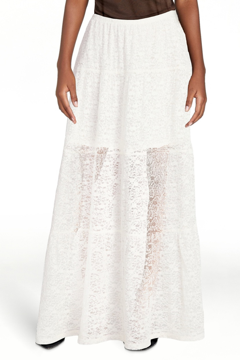 No Boundaries Lace Tiered Maxi Skirt, Women's XXS-XXL | Walmart (US)