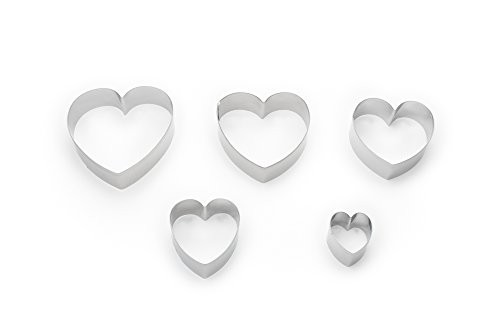 Fox Run 3680 Heart Shaped Cookie Cutters, Stainless Steel, 5-Piece Set with Storage Tin Included | Amazon (CA)