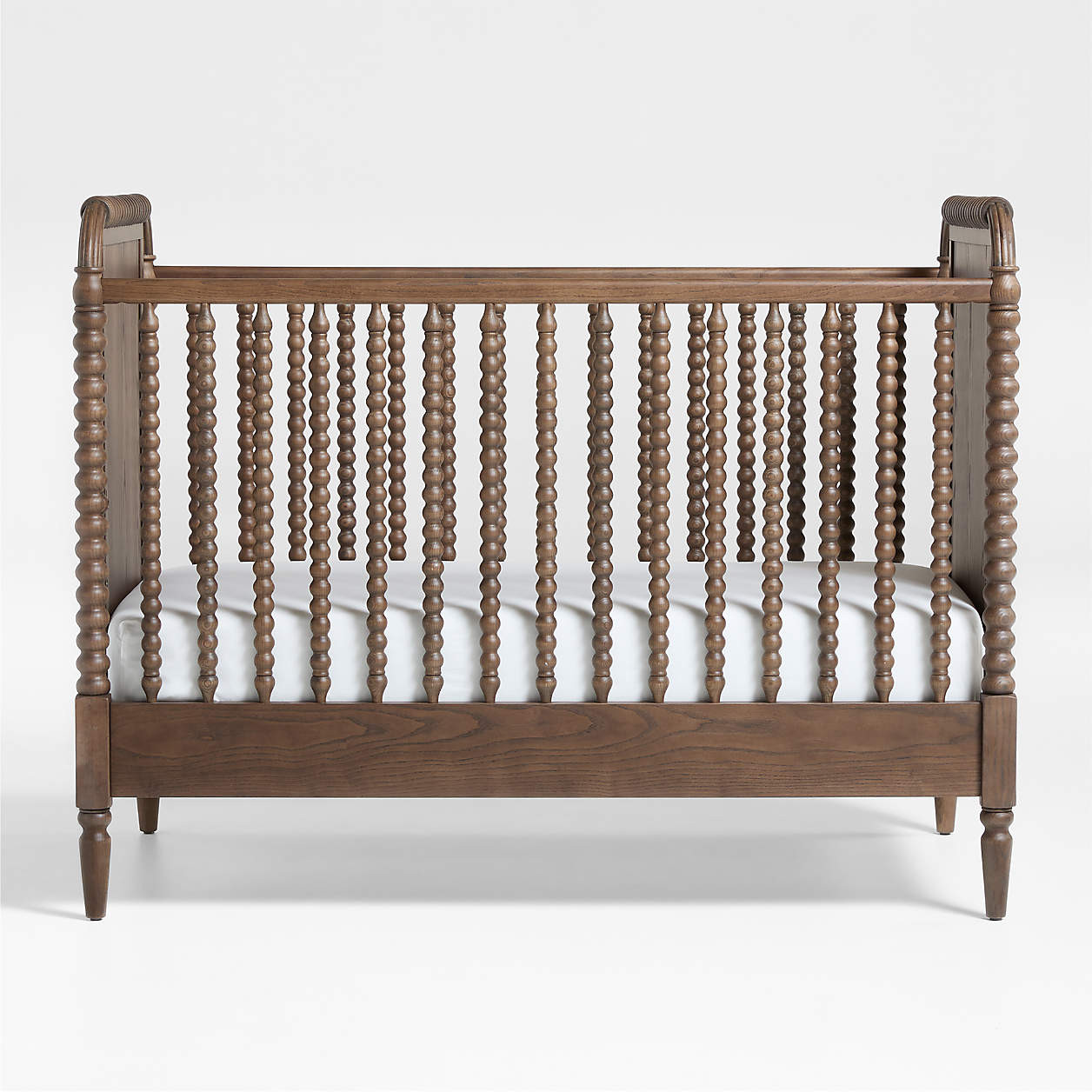Jenny Lind Deep Brown Wood Spindle Convertible Baby Crib with Toddler Bed Rail + Reviews | Crate ... | Crate & Barrel