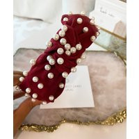 Knot Pearl Headband, Bridal Red Turban Tie Knotted | Etsy (US)