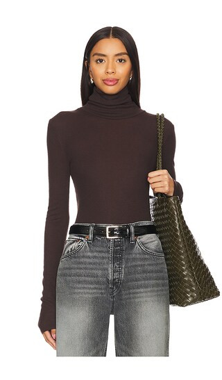 Sasonnet Long Sleeve Turtleneck in Chocolate | Revolve Clothing (Global)