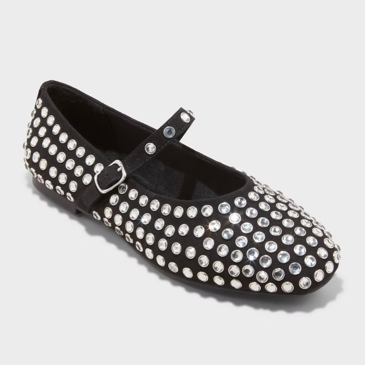 Women's Issa Rhinestone Mary Jane Ballet Flats - A New Day™ Black 10 | Target