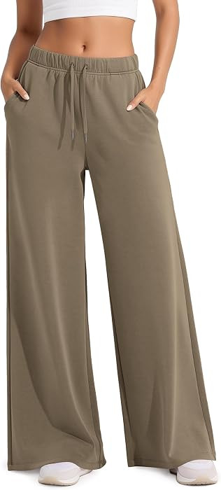 ODODOS Women's Modal Soft Extra Wide Leg Pants with Pockets Drawstring High Waist Pull-On Casual ... | Amazon (US)