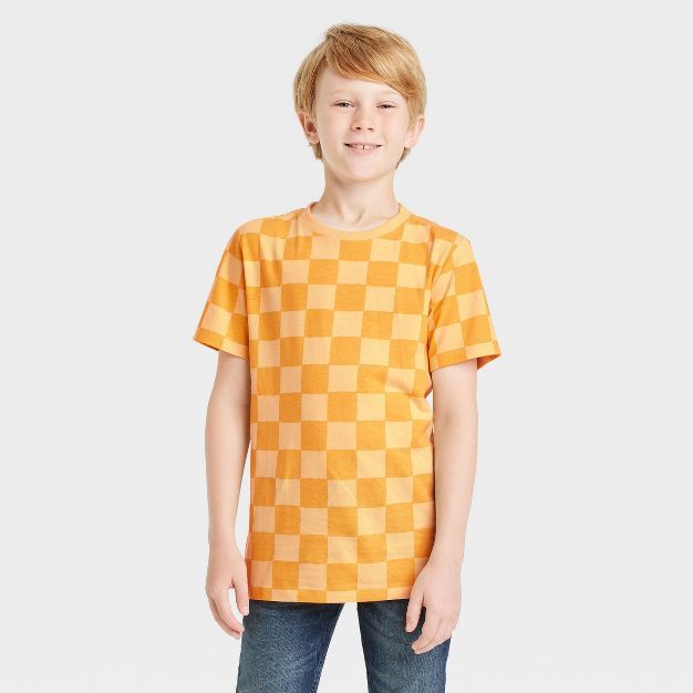 Boys' Short Sleeve Checkerboard Print T-Shirt - Cat & Jack™ | Target