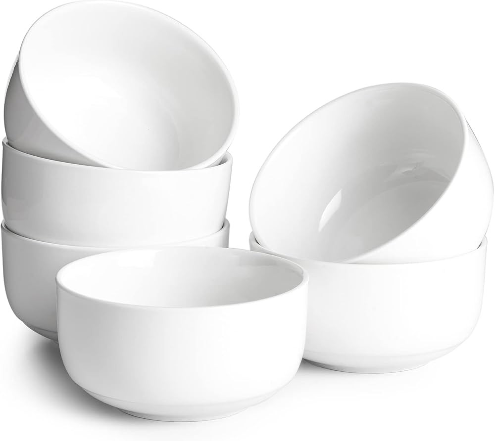 DOWAN Cereal Bowl, 22 Ounce Ceramic Soup Bowls, White Bowls for Cereal Soup Rice Pasta Salad, Por... | Amazon (US)