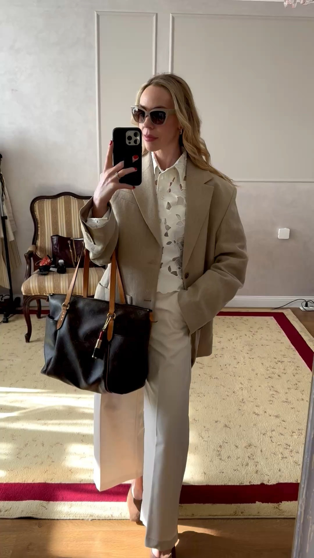 Business casual workwear, linen blazer, lace shirt, cropped wide leg pants, suede mules, style over 40

#LTKOver40 #LTKWorkwear #LTKSeasonal