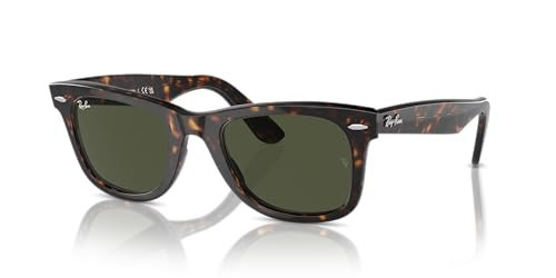 Ray-Ban RB2140F Original Wayfarer Low Bridge Fit Square Sunglasses, Tortoise/G-15 Green, 52 mm | Amazon (US)