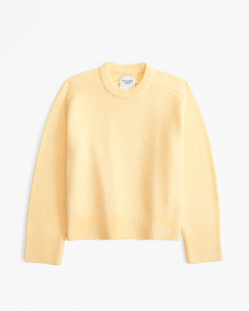 Abercrombie & Fitch Women's The A&F Madeline Crew Sweater in Yellow - Size XXS | Abercrombie & Fitch (US)