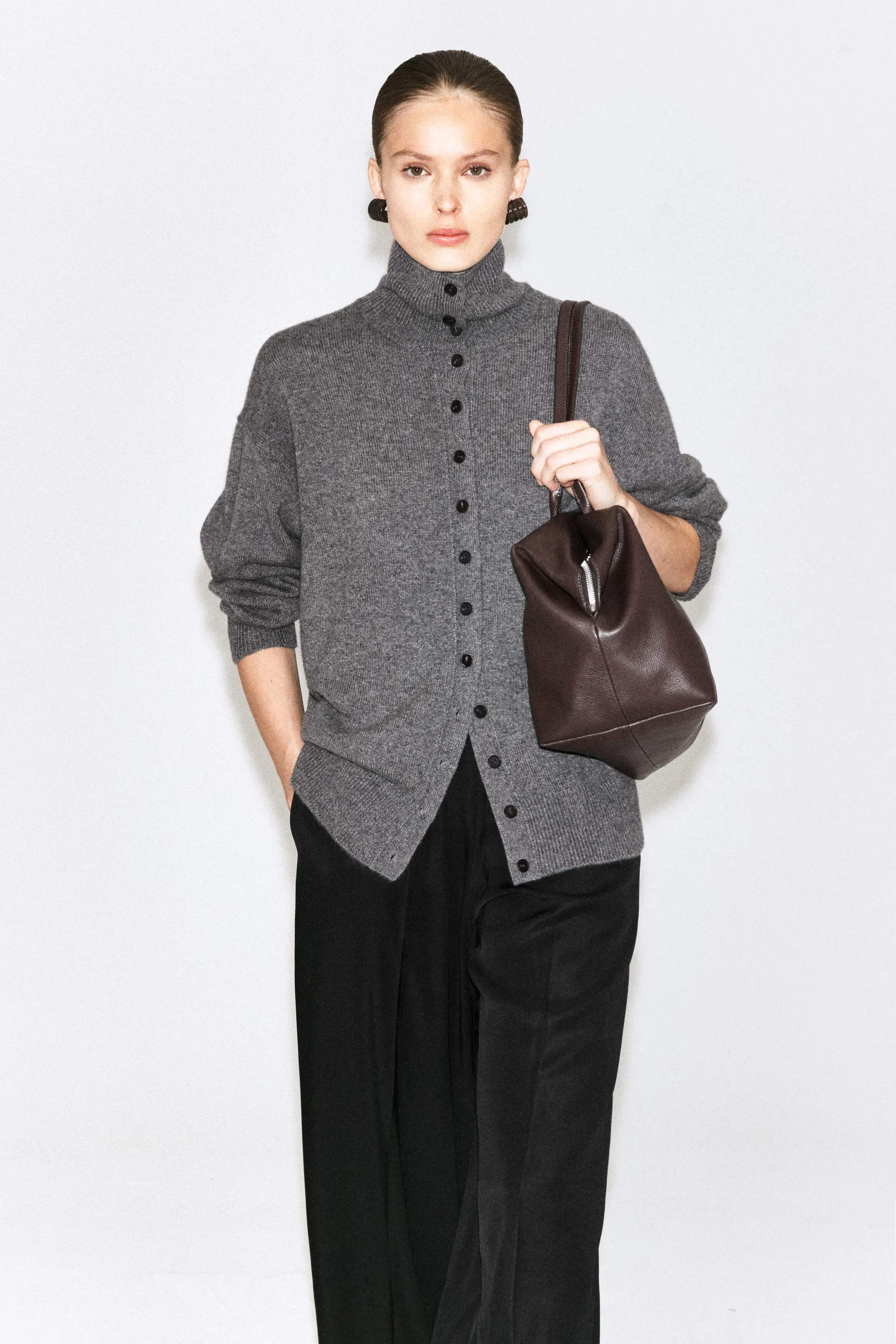 COS Sculpted Cashmere Mock-neck Cardigan (Women) | Nordstrom | Nordstrom