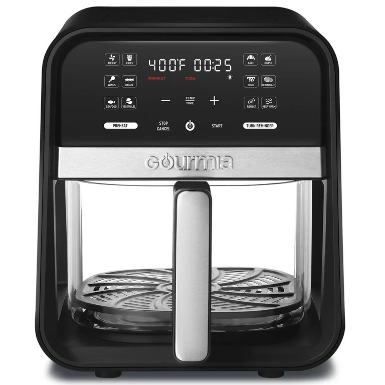 Gourmia 7-Quart Digital Air Fryer with Glass Basket and 12-One Touch Cooking Presets | Walmart (US)