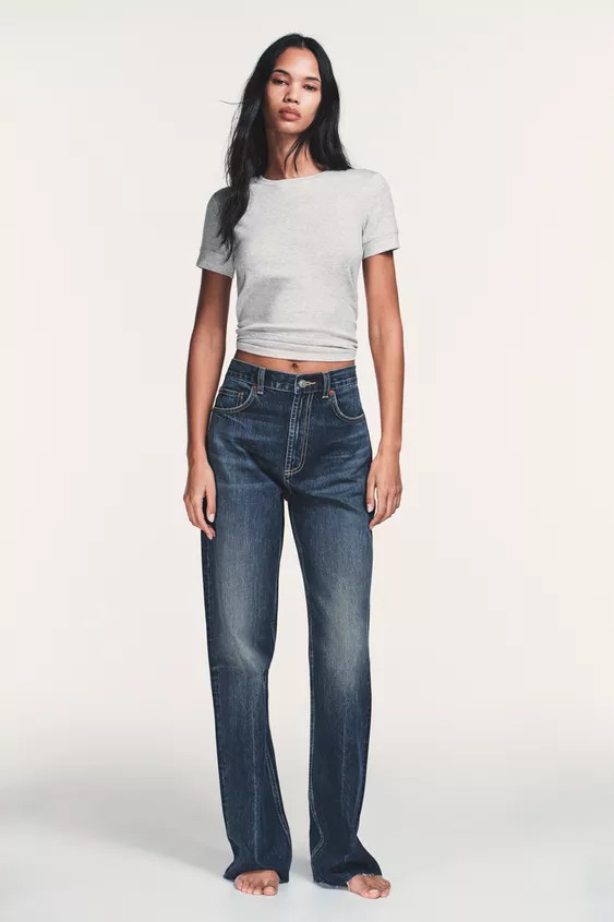 TRF WIDE-LEG HIGH-WAIST FULL LENGTH JEANS | Zara UK