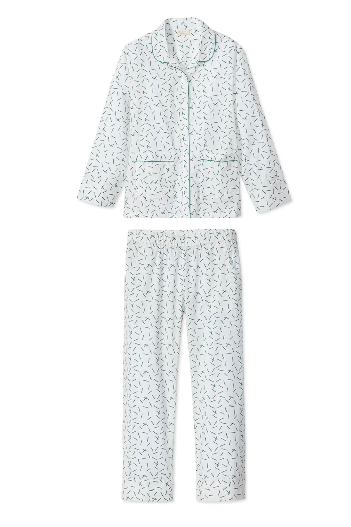 Poplin Pants Set in Hedge | LAKE Pajamas